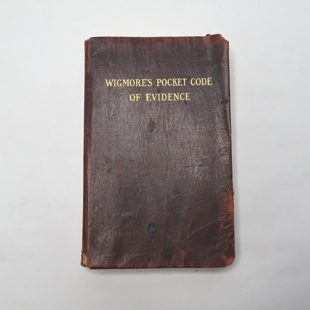 Wigmores Pocket Code of Evidence Law 1st Ed 1910 Antique Book w Inscriptions SEE